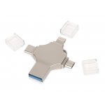 USB-флешка 3.0 на 32 Гб 4-в-1 Ultra в подарочной коробке, серебристый, фото 1