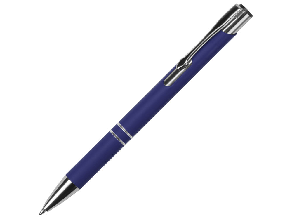 Ручка металлическая шариковая Legend Gum софт-тач, темно-синий - купить оптом