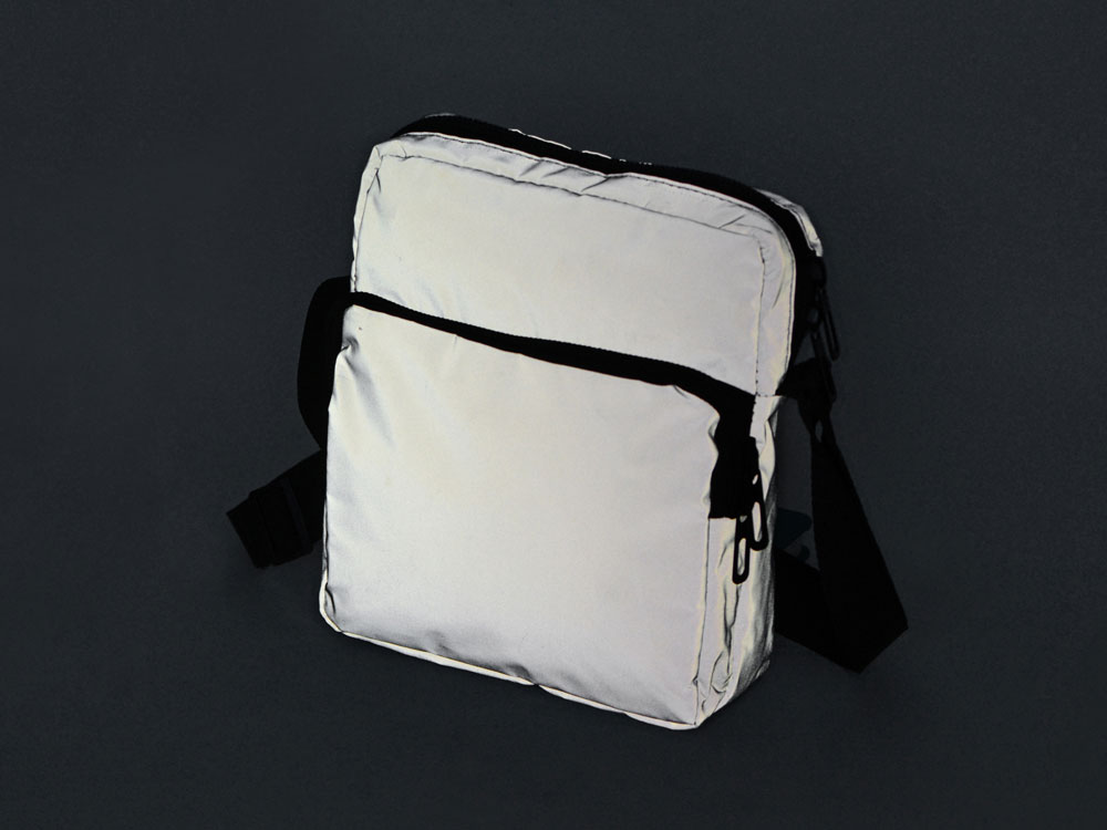 Светоотражающая сумка через плечо Reflector, светоотражающий с внутренним карманом, серебристый - купить оптом