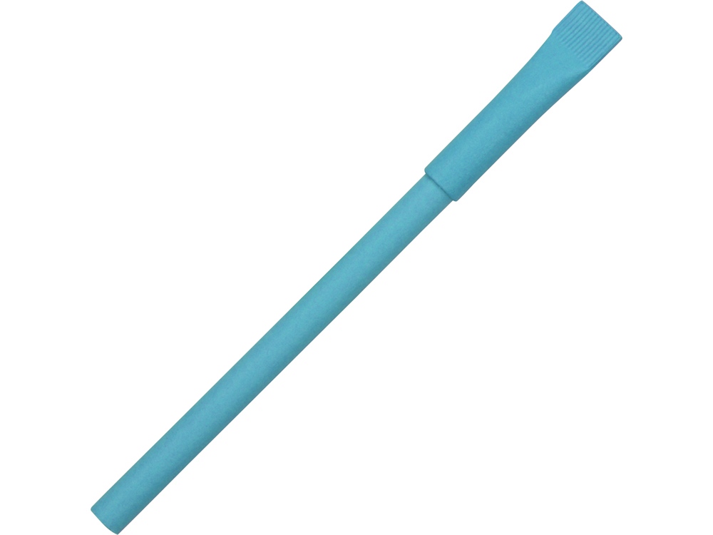 Ручка картонная с колпачком Recycled, голубой (Р) - купить оптом