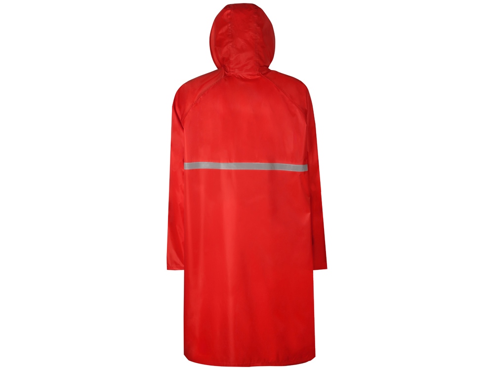 Длинный дождевик Lanai  из полиэстера со светоотражающей тесьмой, красный - купить оптом