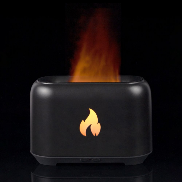 Увлажнитель-ароматизатор Fire Flick с имитацией пламени, черный - купить оптом