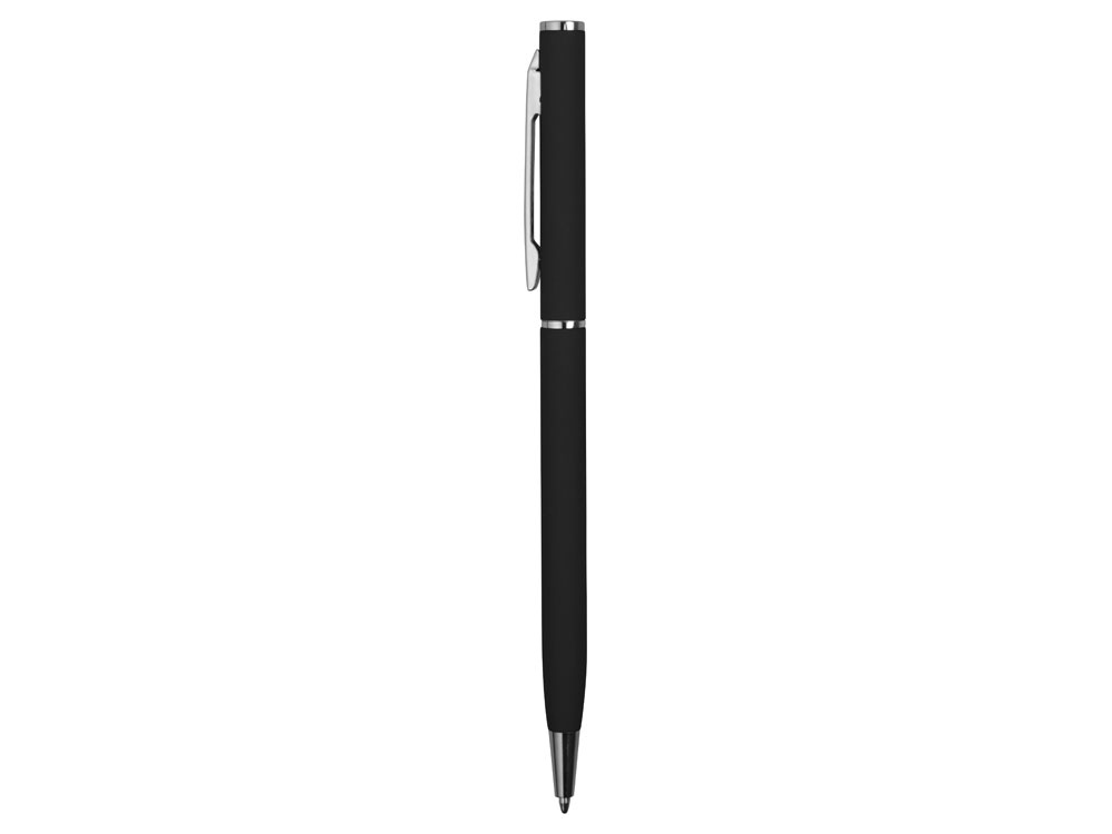 Ручка металлическая шариковая Атриум с покрытием софт-тач, черный - купить оптом