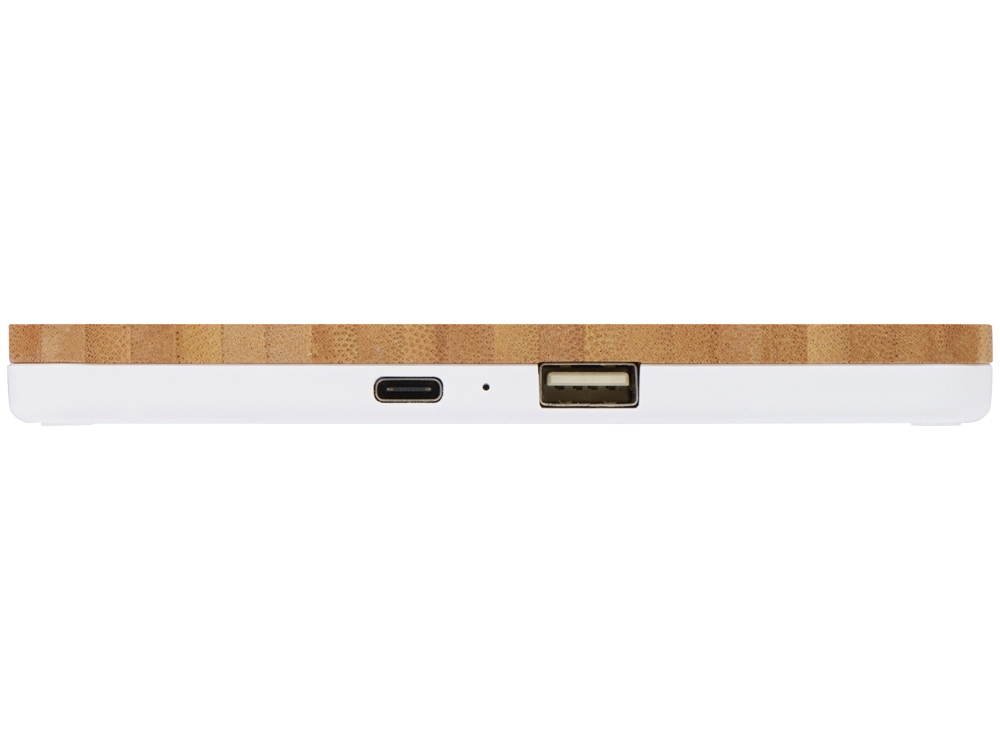 Беспроводное зарядное устройство-органайзер из бамбука Timber, темно-натуральный/белый - купить оптом