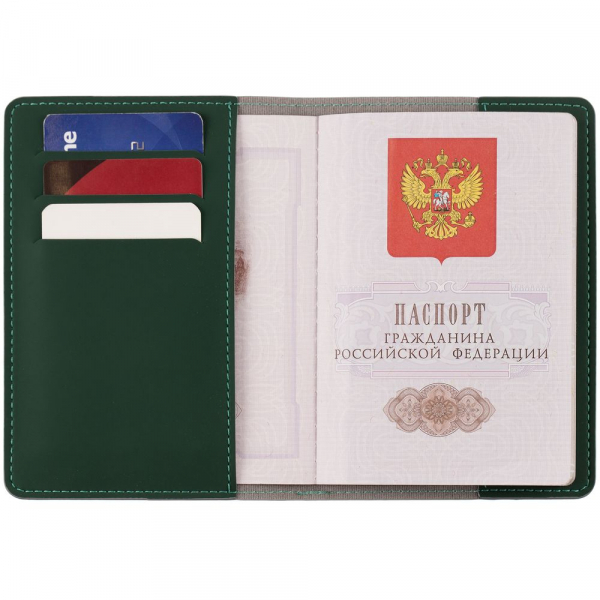 Обложка для паспорта Shall Simple, зеленый - купить оптом
