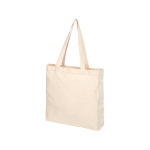 Эко-сумка Pheebs с клинчиком, изготовленная из переработанного хлопка, плотность 210 г/м2, natural, натуральный