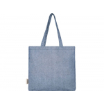 Эко-сумка Pheebs с клинчиком, изготовленная из переработанного хлопка, плотность 210 г/м2, синий мела, фото 1