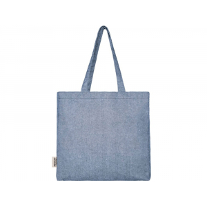 Эко-сумка Pheebs с клинчиком, изготовленная из переработанного хлопка, плотность 210 г/м2, синий мела - купить оптом