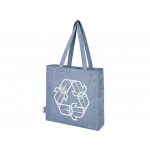 Эко-сумка Pheebs с клинчиком, изготовленная из переработанного хлопка, плотность 210 г/м2, синий мела, фото 2