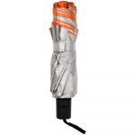 Зонт наоборот складной Stardome, оранжевый с серебристым, фото 3