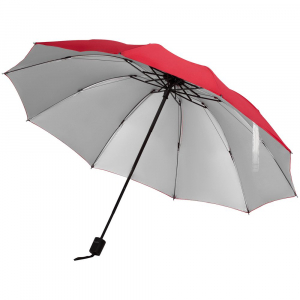 Зонт наоборот складной Stardome, красный с серебристым - купить оптом