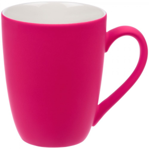 Кружка Good Morning с покрытием софт-тач, ver.2, ярко-розовая (фуксия) - купить оптом