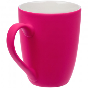 Кружка Good Morning с покрытием софт-тач, ver.2, ярко-розовая (фуксия) - купить оптом