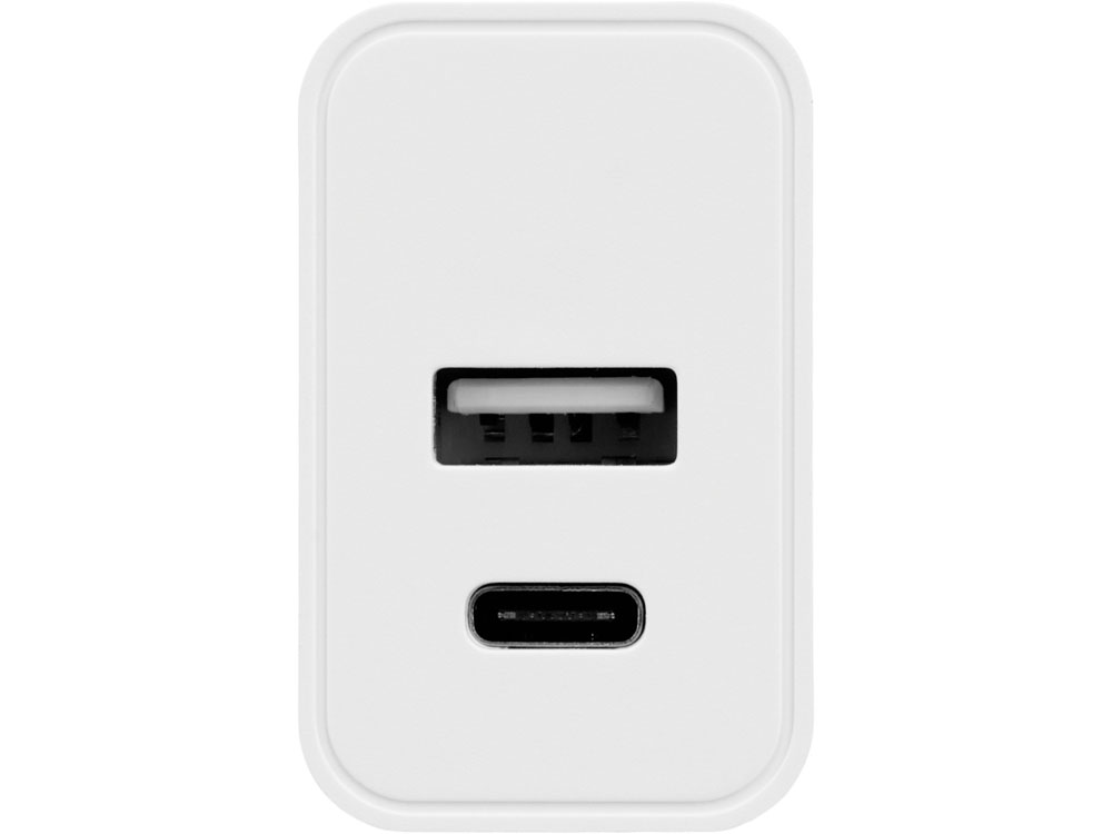 Сетевое зарядное устройство c выходами USB-A и USB-C Recharger, 10 Вт, белый - купить оптом