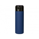 Вакуумная термокружка Waterline c кнопкой Guard, 400 мл, тубус, темно-синий, фото 3