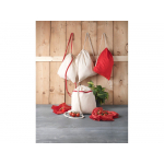 Рюкзак со шнурком Oregon, имеет цветные веревки, изготовлен из хлопка 100 г/м2, бежевый/красный, фото 2