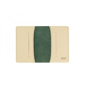 Обложка для паспорта Valerie Concept PSC4, зеленый/бежевый - купить оптом