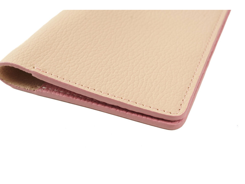 Обложка для паспорта Valerie Concept PSC7, бежевый/розовый - купить оптом