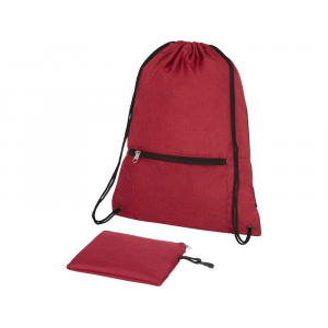 Складной рюкзак со шнурком Coss, heather dark red, темно-красный - купить оптом
