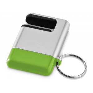 Подставка-брелок для мобильного телефона GoGo, серебристый/зеленый - купить оптом