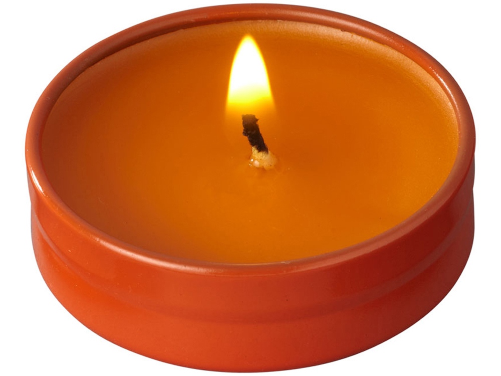 Свеча Bova в жестяной баночке, оранжевый - купить оптом
