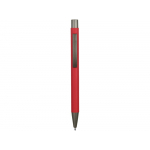 Ручка металлическая soft touch шариковая Tender, красный/серый, фото 1