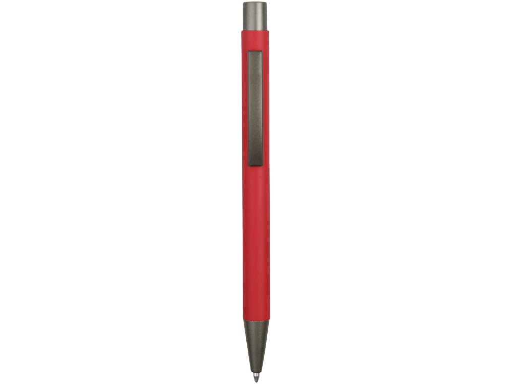 Ручка металлическая soft touch шариковая Tender, красный/серый - купить оптом