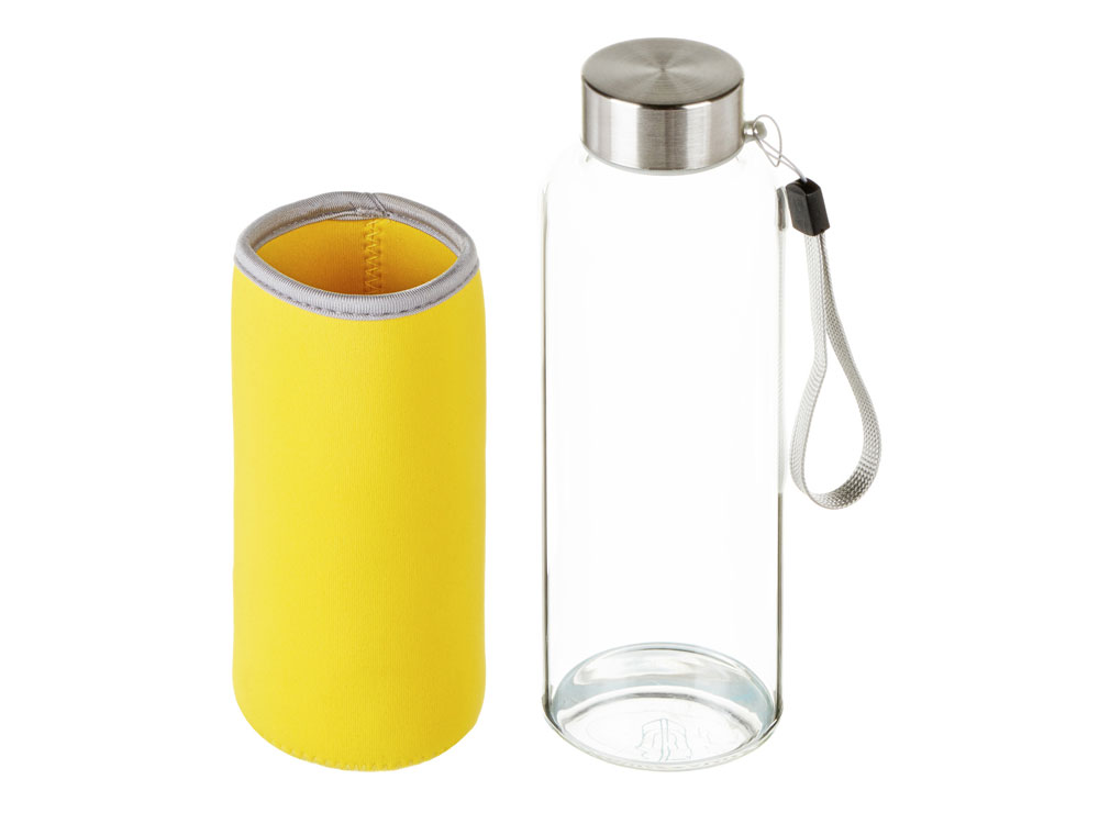 Бутылка для воды Pure c чехлом, 420 мл, желтый - купить оптом