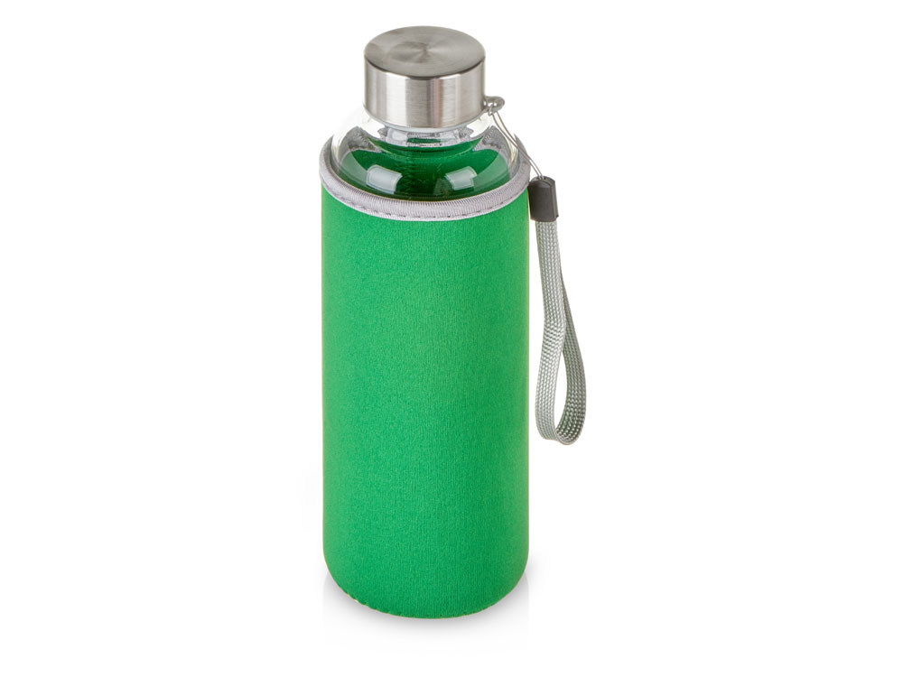 Бутылка для воды Pure c чехлом, 420 мл, зеленый - купить оптом