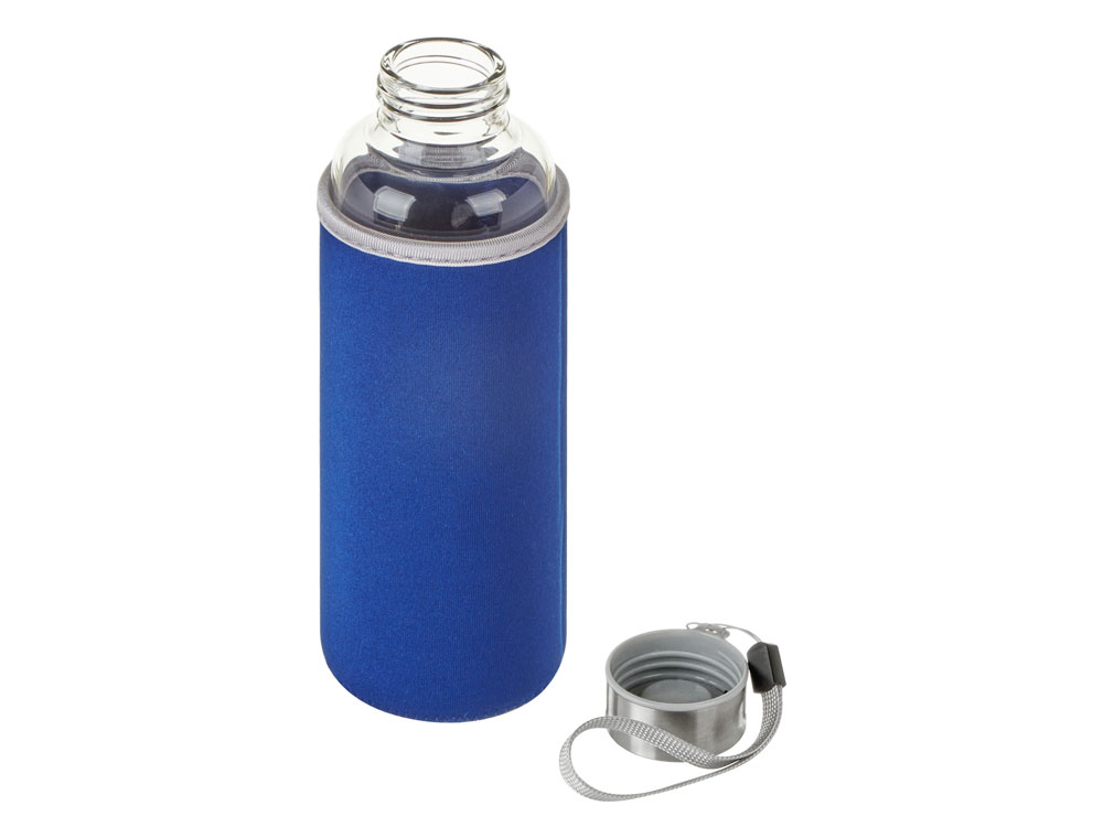 Бутылка для воды Pure c чехлом, 420 мл, темно-синий - купить оптом