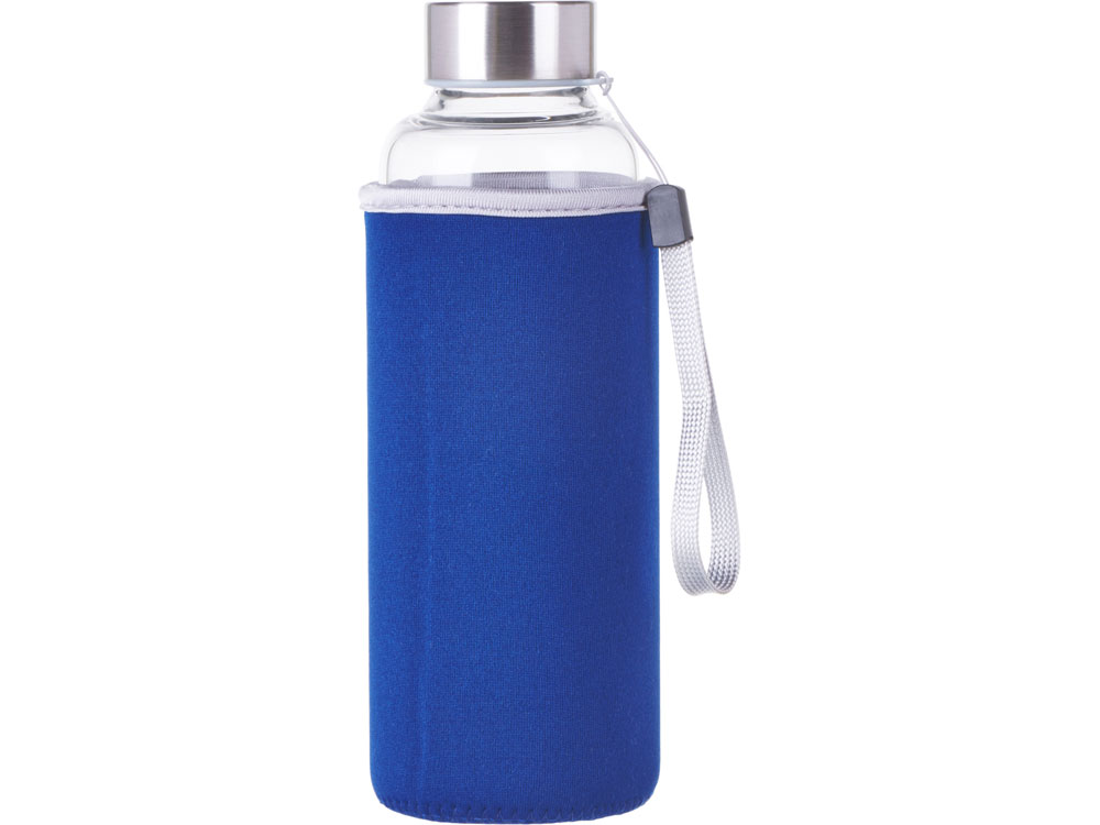 Бутылка для воды Pure c чехлом, 420 мл, темно-синий - купить оптом