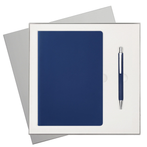 Подарочный набор Spark, синий (ежедневник, ручка) - купить оптом