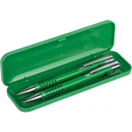 Набор Онтарио: ручка шариковая, карандаш механический, зеленый/серебристый, фото 1