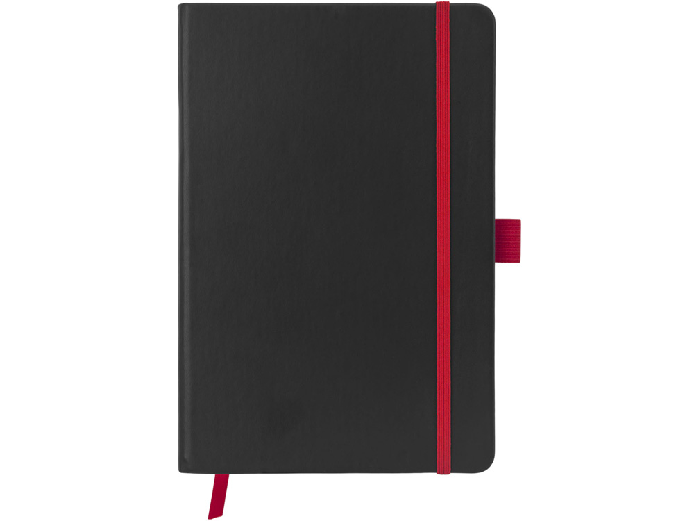 Блокнот ColorNote Black, твердая обложка A5, 80 листов, черный с красным - купить оптом