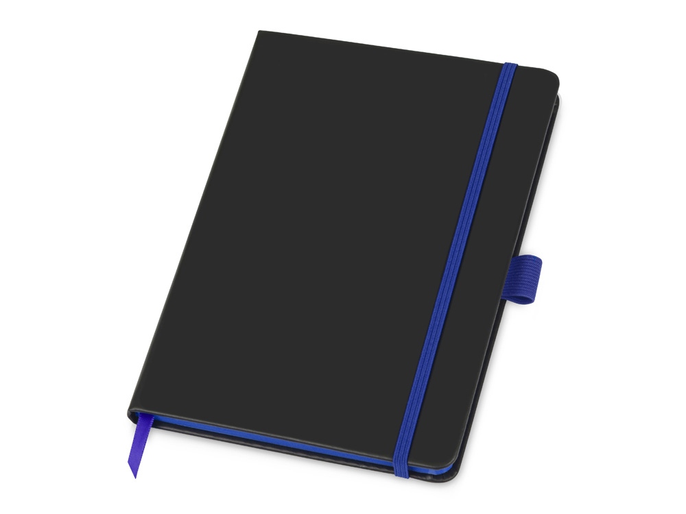 Блокнот ColorNote Black, твердая обложка A5, 80 листов, черный с синим - купить оптом