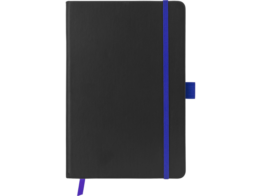 Блокнот ColorNote Black, твердая обложка A5, 80 листов, черный с синим - купить оптом