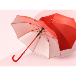 Зонт-трость Silver Color полуавтомат, красный/серебристый, фото 1