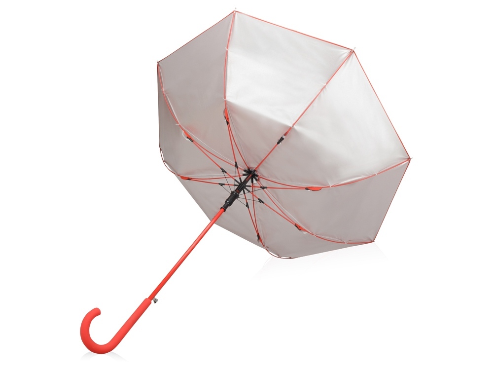 Зонт-трость Silver Color полуавтомат, красный/серебристый - купить оптом