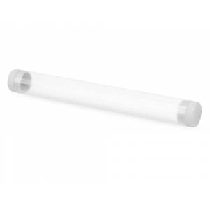 Футляр-туба пластиковый для ручки Tube 2.0, прозрачный/белый - купить оптом