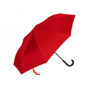 Зонт-трость наоборот Inversa, полуавтомат, красный/серый - купить оптом
