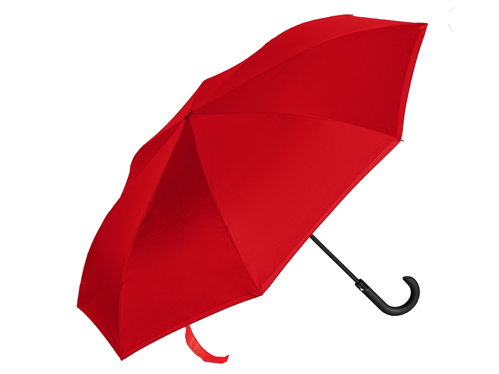 Зонт-трость наоборот Inversa, полуавтомат, красный/серый - купить оптом
