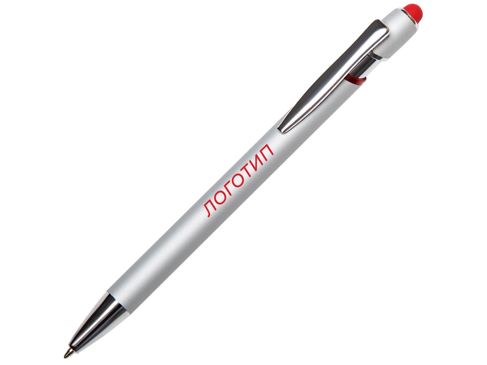 Ручка-стилус металлическая шариковая Sway  Monochrome с цветным зеркальным слоем, серебристый с красным - купить оптом