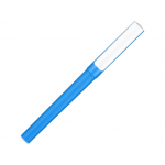 Ручка пластиковая шариковая трехгранная Nook с подставкой для телефона в колпачке, голубой/белый, фото 1