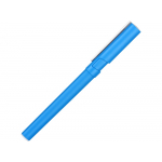 Ручка пластиковая шариковая трехгранная Nook с подставкой для телефона в колпачке, голубой/белый, фото 2
