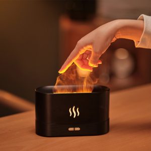 Светодиодный USB увлажнитель-ароматизатор Flame, черный - купить оптом