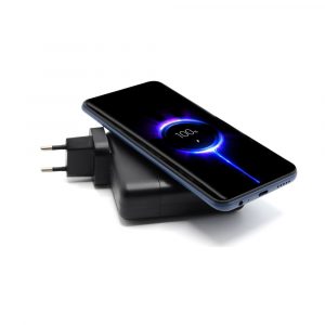 Внешний аккумулятор Gemini с беспроводной зарядкой и сетевым адаптером, 10000 mAh, черный - купить оптом