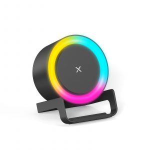 Беспроводная Bluetooth колонка U-Tone RGB c функцией беспроводной зарядки 15W, черный - купить оптом