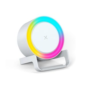 Беспроводная Bluetooth колонка U-Tone RGB c функцией беспроводной зарядки 15W, белый - купить оптом