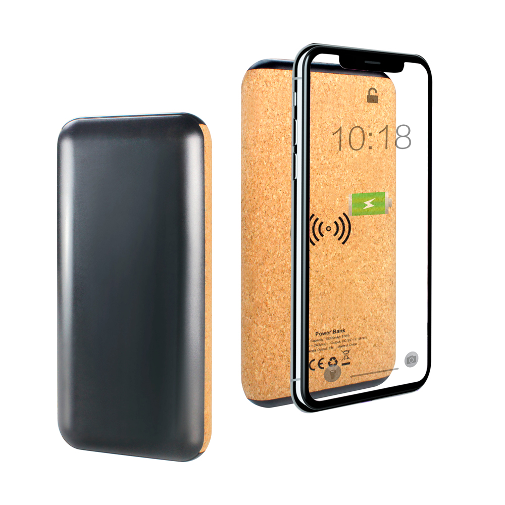 Внешний аккумулятор Suntory с беспроводной зарядкой, 10000 mAh, черный, фото 1