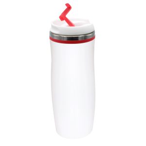 Термокружка Latte, бело-красный - купить оптом